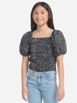 Abercrombie & Fitch Black Emerson Puff Sleeve Top