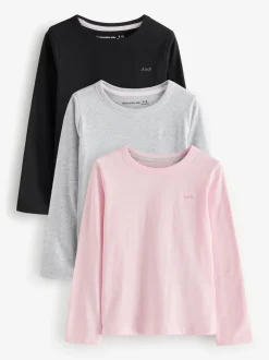 Abercrombie & Fitch Pink 3 Pack Long Sleeve T-Shirts