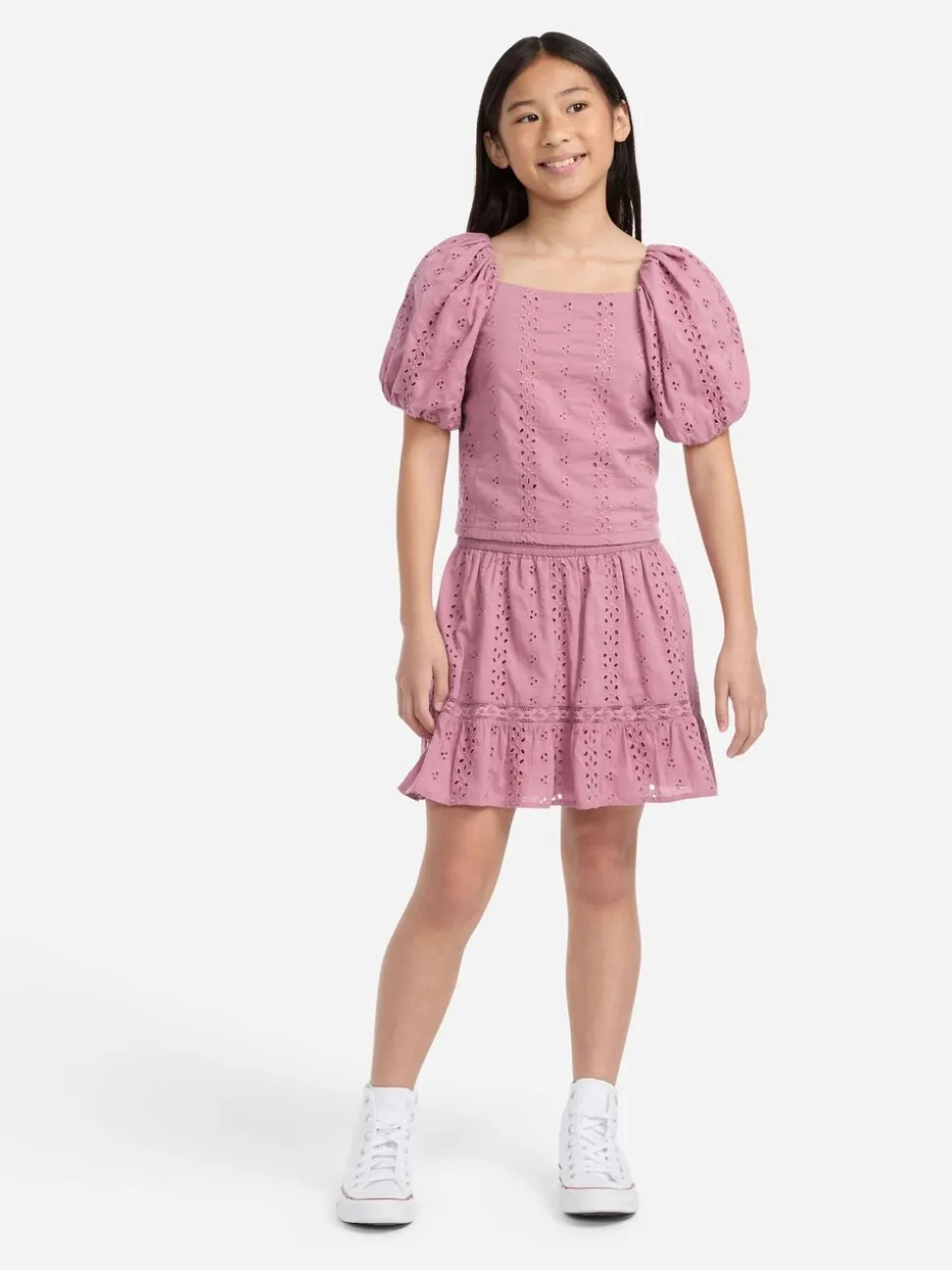 Abercrombie & Fitch Pink Abercrombie & Fitch Pink Eyelet Mini Skort