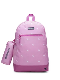 Abercrombie & Fitch Pink Backpack with Pencil Case
