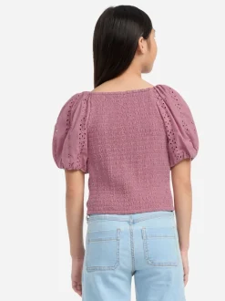 Abercrombie & Fitch Pink Emerson Puff Sleeve Top