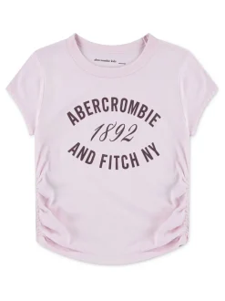 Abercrombie & Fitch Pink Logo Ruched T-Shirt