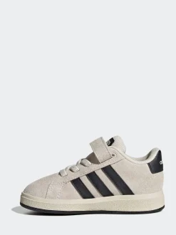 adidas Ash Grey Grand Court 2.0 Elastic Lace Infant Trainers