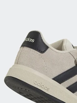 adidas Ash Grey Grand Court 2.0 Elastic Lace Infant Trainers