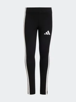 adidas Black Essentials 3-Stripes Leggings Little Kids