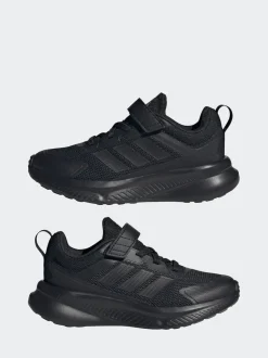 adidas Black Fortarun 4.0 Hook and Loop Kids Trainers