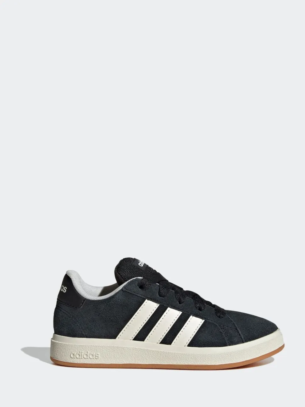 adidas Black Grand Court 00s Suede Lace Kids Trainers