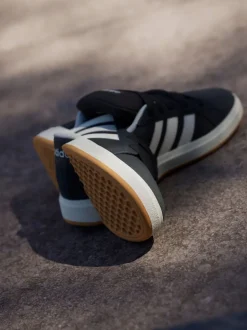 adidas Black Grand Court 00s Suede Lace Kids Trainers