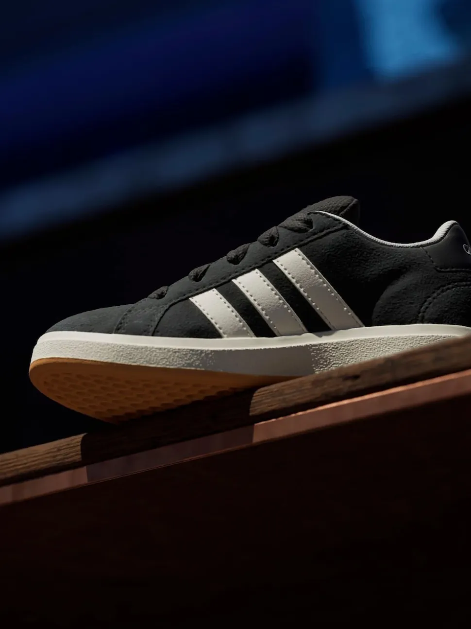 adidas Black Grand Court 00s Suede Lace Kids Trainers