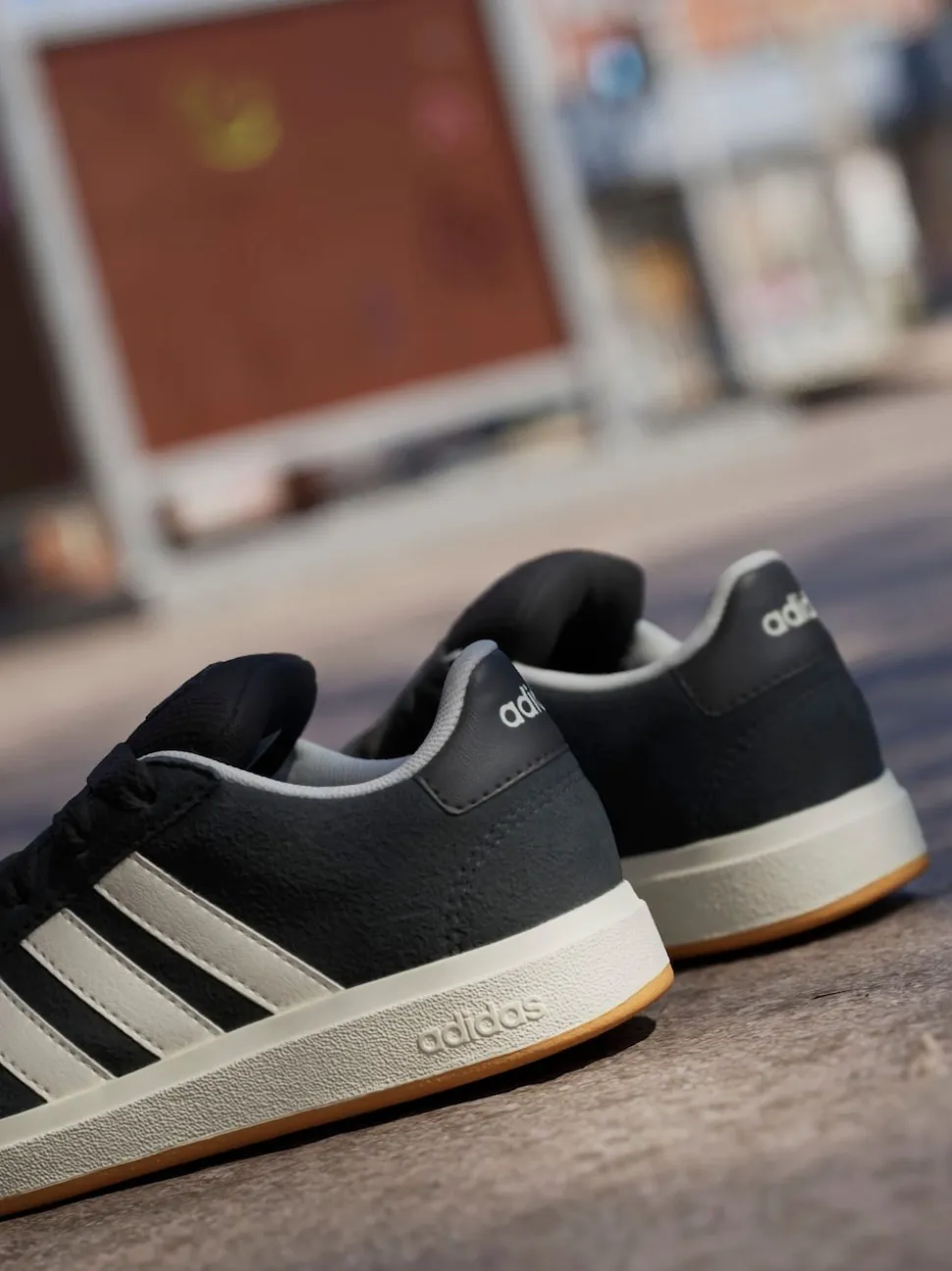 adidas Black Grand Court 00s Suede Lace Kids Trainers