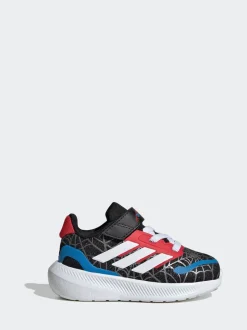 adidas Black Marvel Spider-Man Runfalcon Hook and Loop Kids Trainers