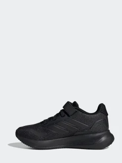 adidas Black Runfalcon 5 Elastic Lace Running Kids Trainers