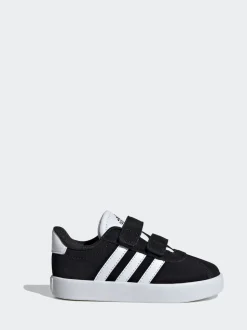adidas Black VL Court 3.0 Hook and Loop Infant Trainers