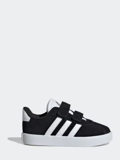 adidas Black VL Court 3.0 Hook and Loop Infant Trainers