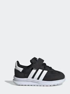 adidas Black/White Run 70s 2.0 Hook and Loop Infant Trainers