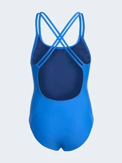 adidas Blue 3 Stripes U Back Kids Swimsuit