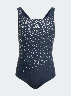 adidas Blue Glitter V-back Kids Swimsuit
