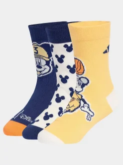 adidas Blue Little Kids Disney Mickey Mouse Crew Socks 3 Pack