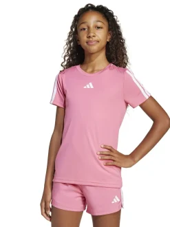 adidas Dark Pink Training Essentials 3-Stripes Kids T-Shirt
