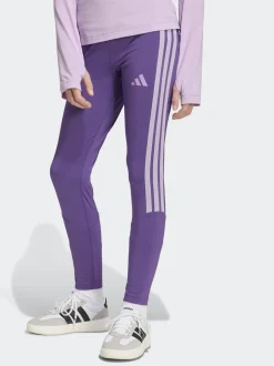 adidas Dark Purple Train Essentials 3-Stripes Kids Leggings