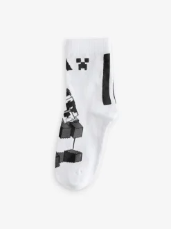 adidas Green Little Kids Minecraft Crew Socks 3 Pack