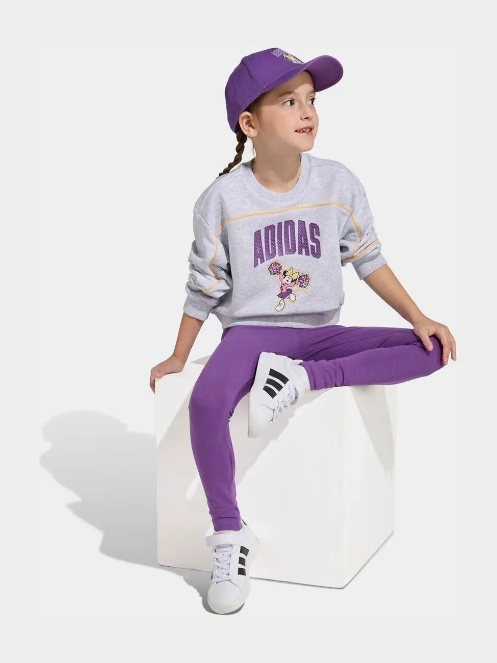 adidas Grey Disney Minnie Mouse Sweatshirt and Legging Little Kids Set