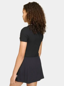 adidas Originals Black Crop Mini Rib T-Shirt