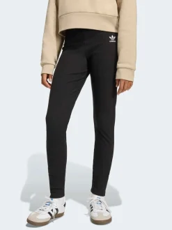 adidas Originals Black Mid Waist Mini Rib Leggings