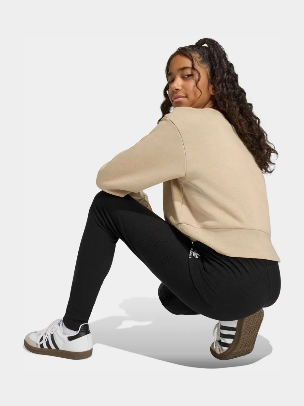 adidas Originals Black Mid Waist Mini Rib Leggings