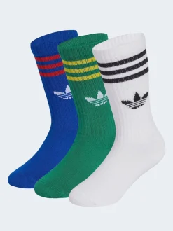 adidas Originals Blue 3 Pack Crew Socks