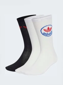 adidas Originals Off White Trefoil Liner Socks 3 Pack
