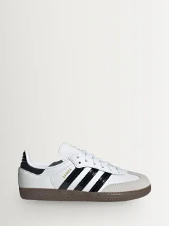adidas Originals White/Black Samba OG Kids Trainers
