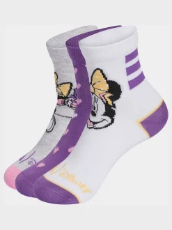 adidas White Little Kids Disney Minnie Mouse Crew 3 Pack Socks