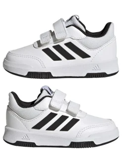 adidas White/Black Tensaur Hook and Loop Infant Trainers
