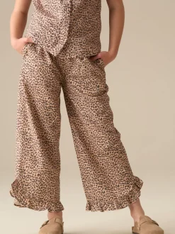 Angel & Rocket Animal Erika Leopard Frill Hem Trousers