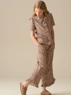 Angel & Rocket Animal Erika Leopard Frill Hem Trousers