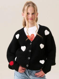Angel & Rocket Black Everly Heart Print Cardigan