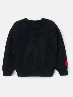 Angel & Rocket Black Everly Heart Print Cardigan