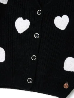 Angel & Rocket Black Everly Heart Print Cardigan