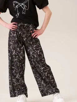 Angel & Rocket Black Fleur Printed Wide Leg Trousers