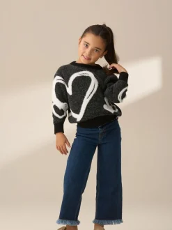 Angel & Rocket Black Heart Jumper