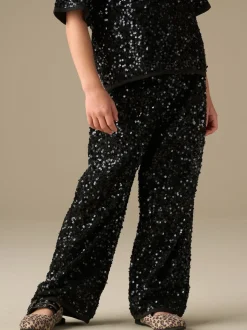 Angel & Rocket Black Leona Velvet Sequin Trousers