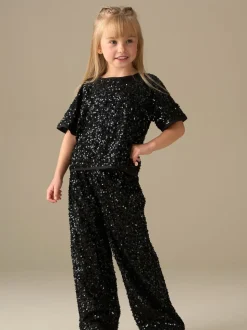 Angel & Rocket Black Leona Black Sequin Top