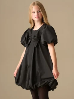 Angel & Rocket Black Nadia Puffball Bow Collar Dress