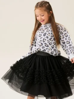 Angel & Rocket Black Sallie Ruffle Mesh Skirt