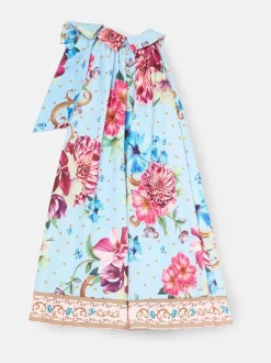 Angel & Rocket Blue Amelia White Bow Swing Dress