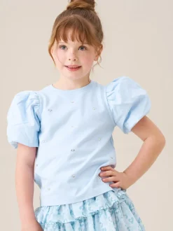 Angel & Rocket Blue Aofie Bow T-Shirt