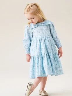 Angel & Rocket Blue AVA Bow Collar Cord Dress