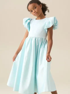 Angel & Rocket Blue Bluebell Structured Puff Sleeve Dress