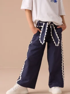 Angel & Rocket Blue Erica Linen Blend Trousers